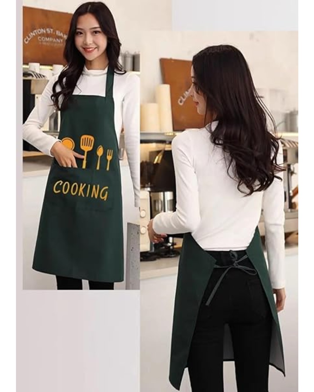Cooking Print Apron – Adjustable Kitchen Apron with Pocket | Durable Fabric, Comfortable Fit & Stylish Cooking Design(Pack of 1)