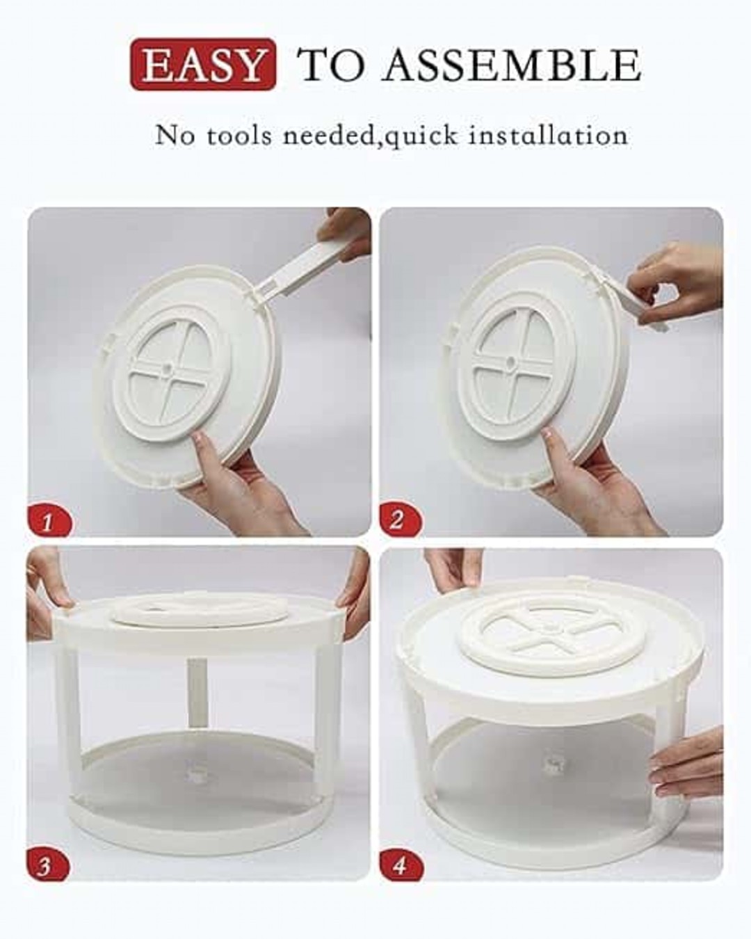 Double Layer Rotating Storage Tray | 360° Spin Organizer for Kitchen, Bathroom & Refrigerator | Multi-Purpose Space Saving Turntable(Pack of 1)