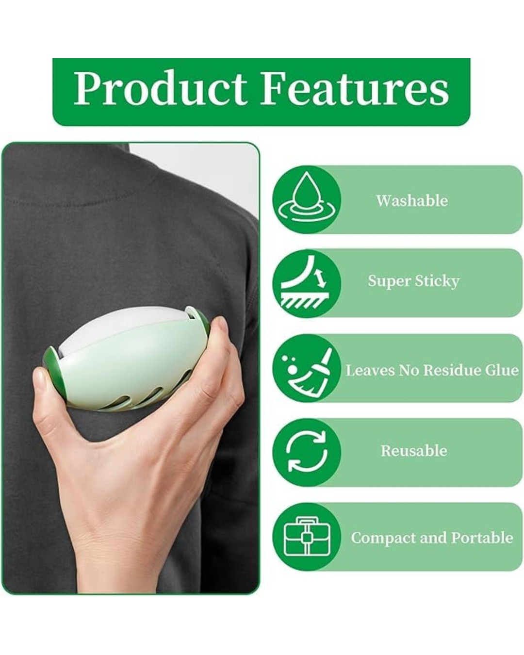 Egg Shape Lint Roller – Portable Reusable Pet Hair & Dust Remover for Clothes, Sofa & Fabric | Compact, Easy Grip & Travel Friendly(Pack of 1)