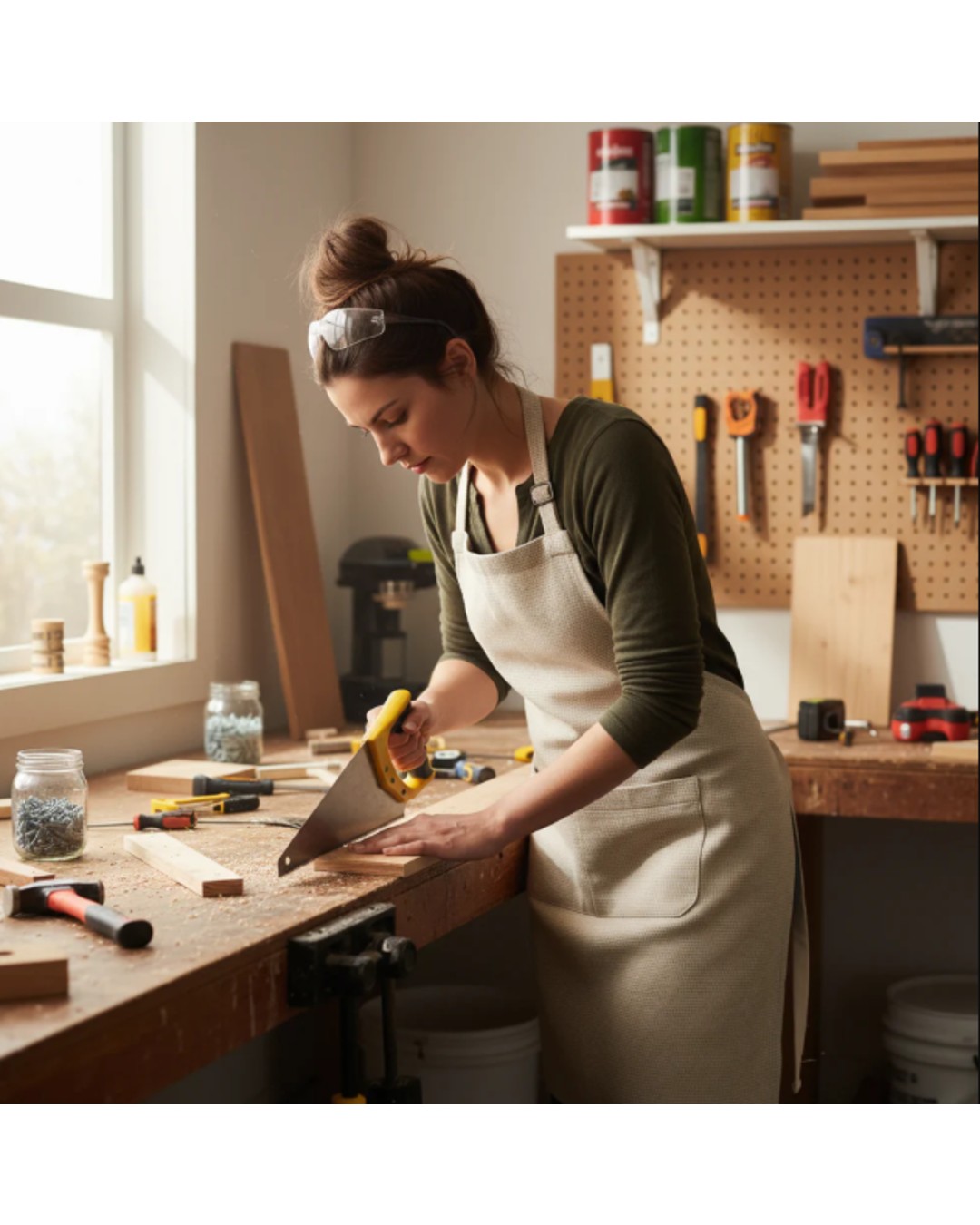 Square Check Print Apron – Adjustable Kitchen Cooking Apron with Pocket | Durable Fabric, Comfortable Fit & Stylish Design (Pack of 1)