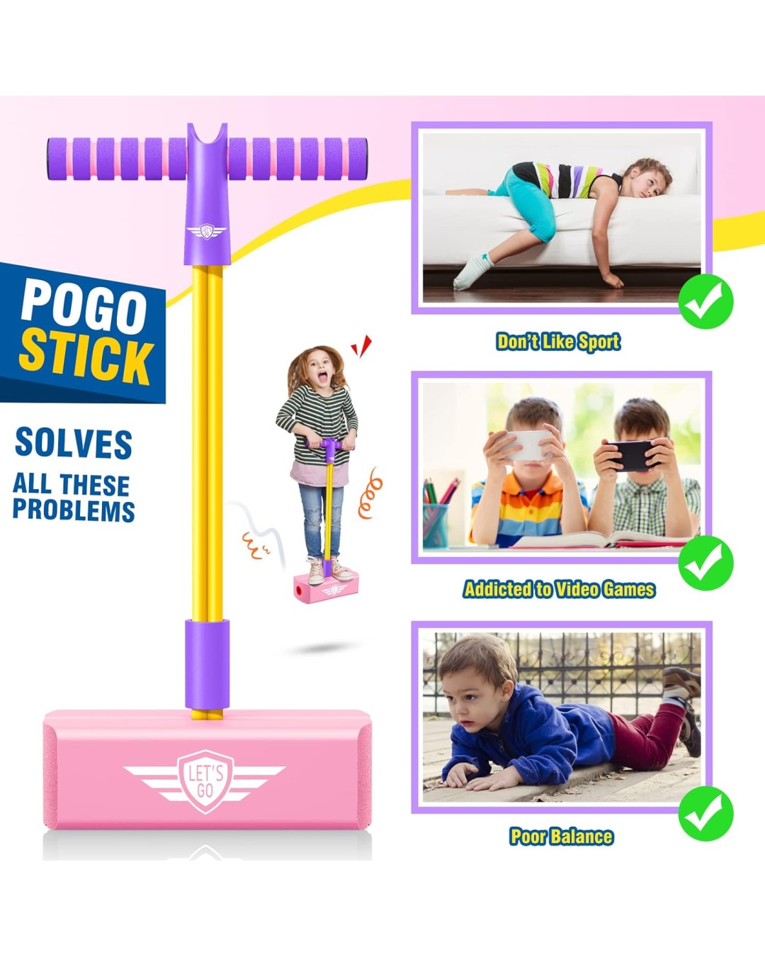 Kids Musical Jumping Stick Toy – Foam Pogo Jumper with Sound | Safe Indoor/Outdoor Fun Toy for Children (Pack of 1)