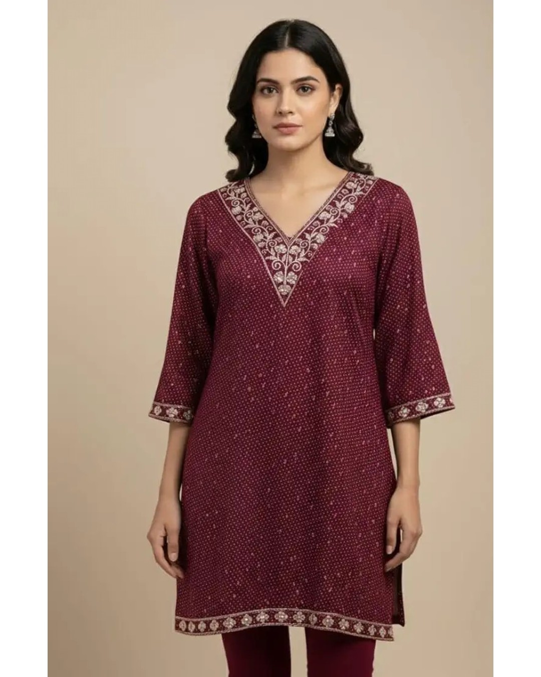 embroidery-kurta-Maroon-XL-1