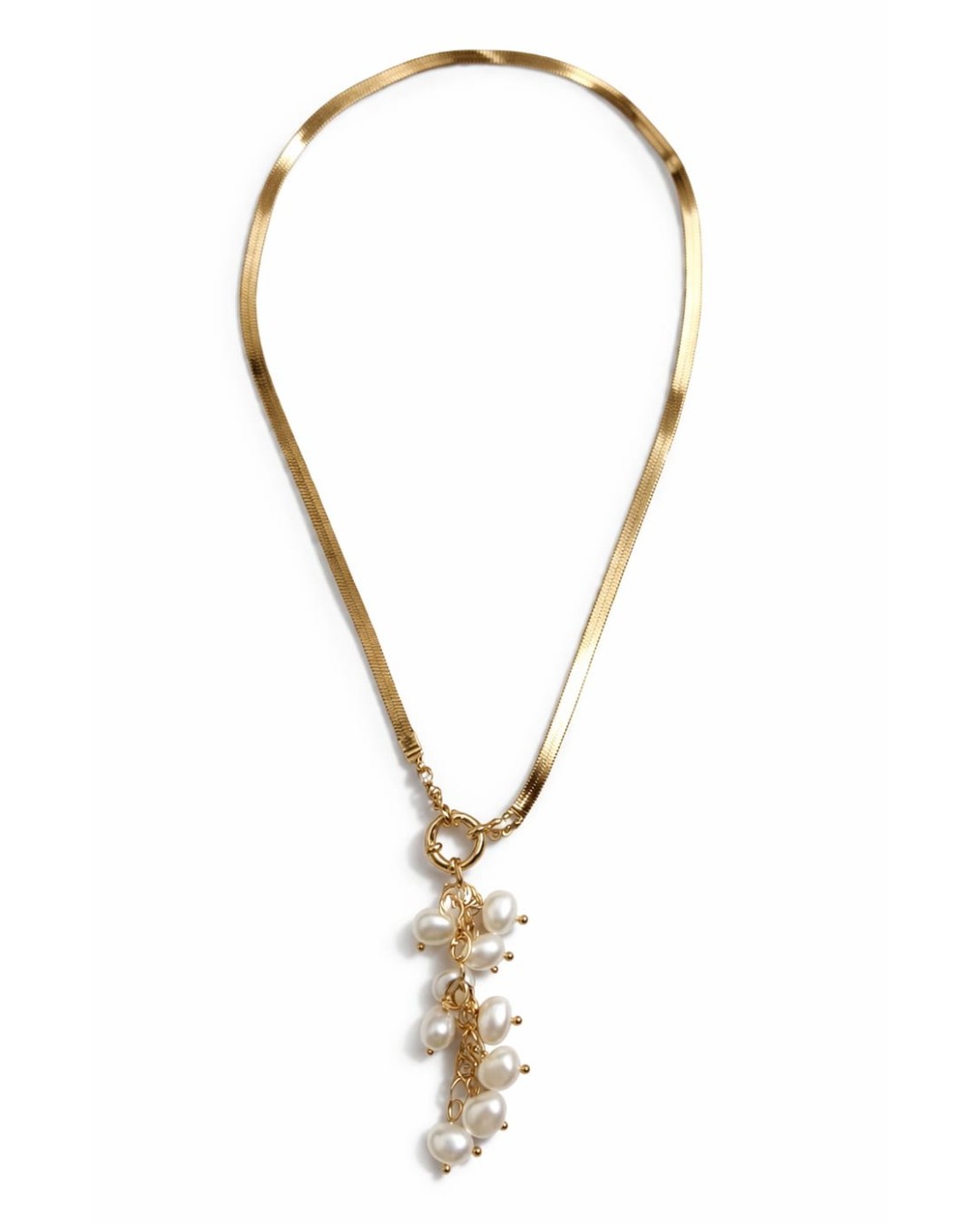 Gold Plated Pearl Drop Pendant Necklace for Women & Girls (Pack of 1)