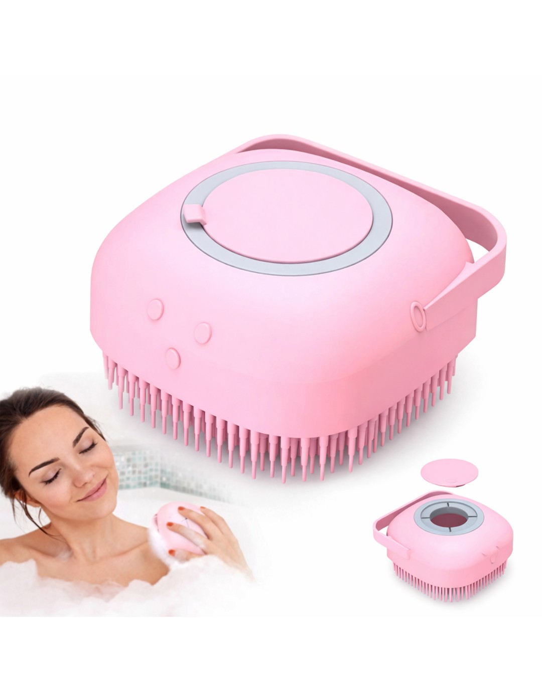 2-in-1 Silicone Scalp Massager & Shampoo Brush with Soap Dispenser(pack of 2)