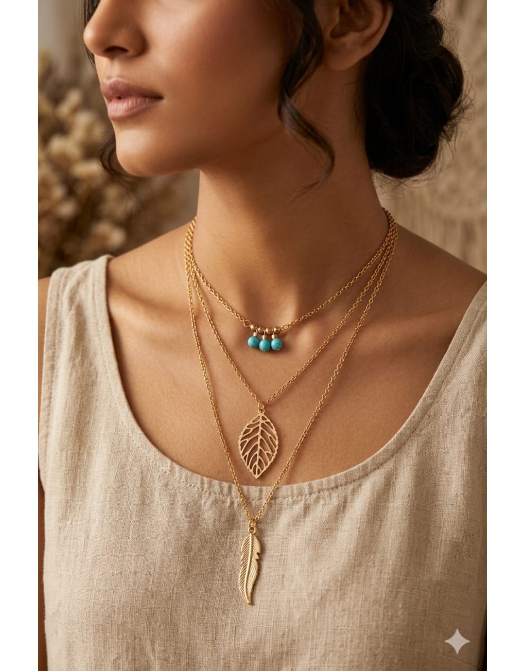 Stylish Gold Plated Pendant Necklace Combo Set for Women (pack of 1)