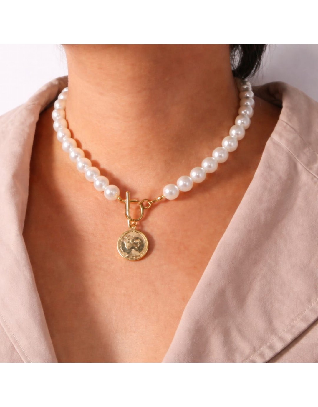 Stylish Gold Chain & Pearl Pendant Necklace Combo Set for Women (Pack of 2)
