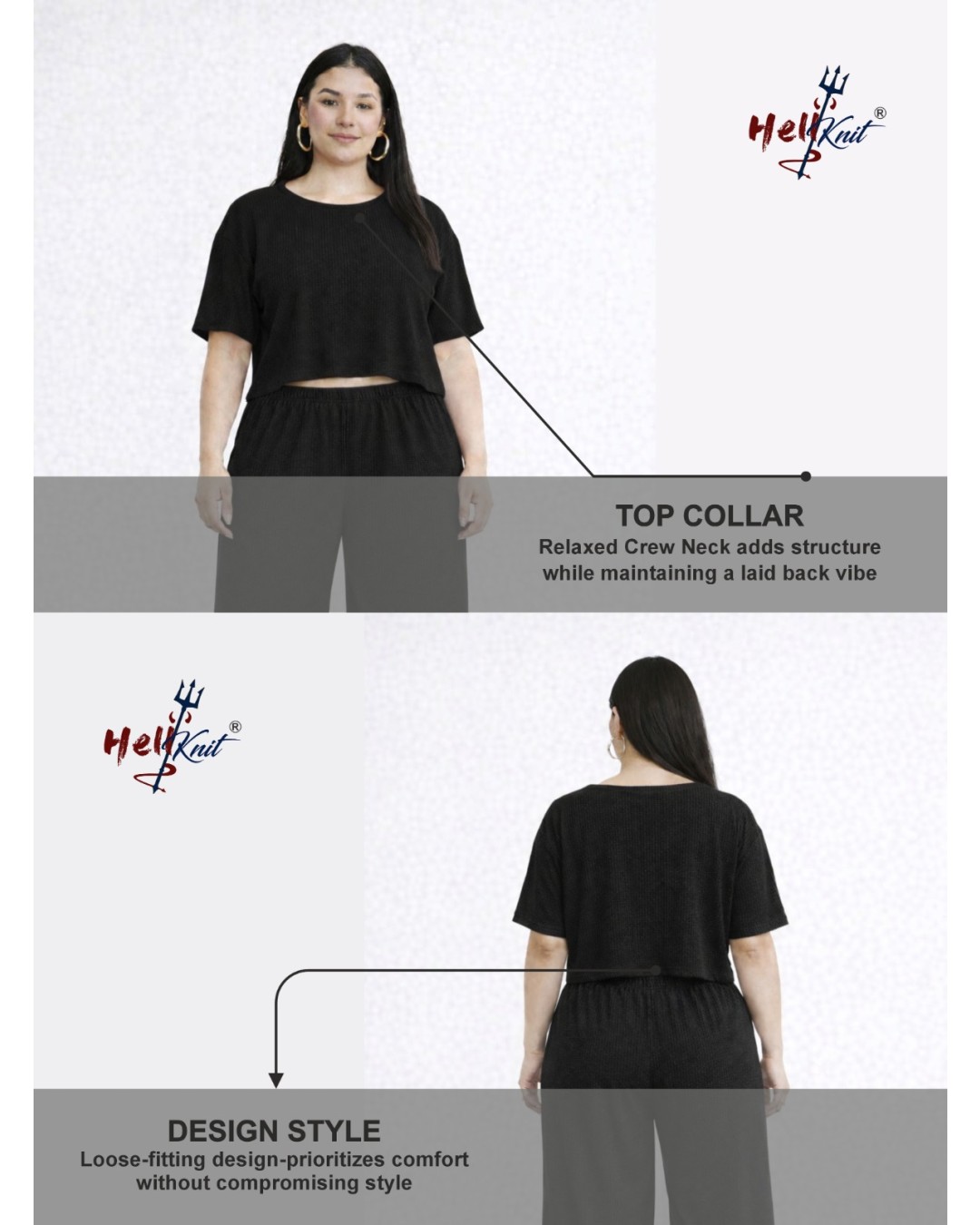 Women’s Ribbed Knit Co-ord Set (Crop Top & Culottes)(Pack of 1)
