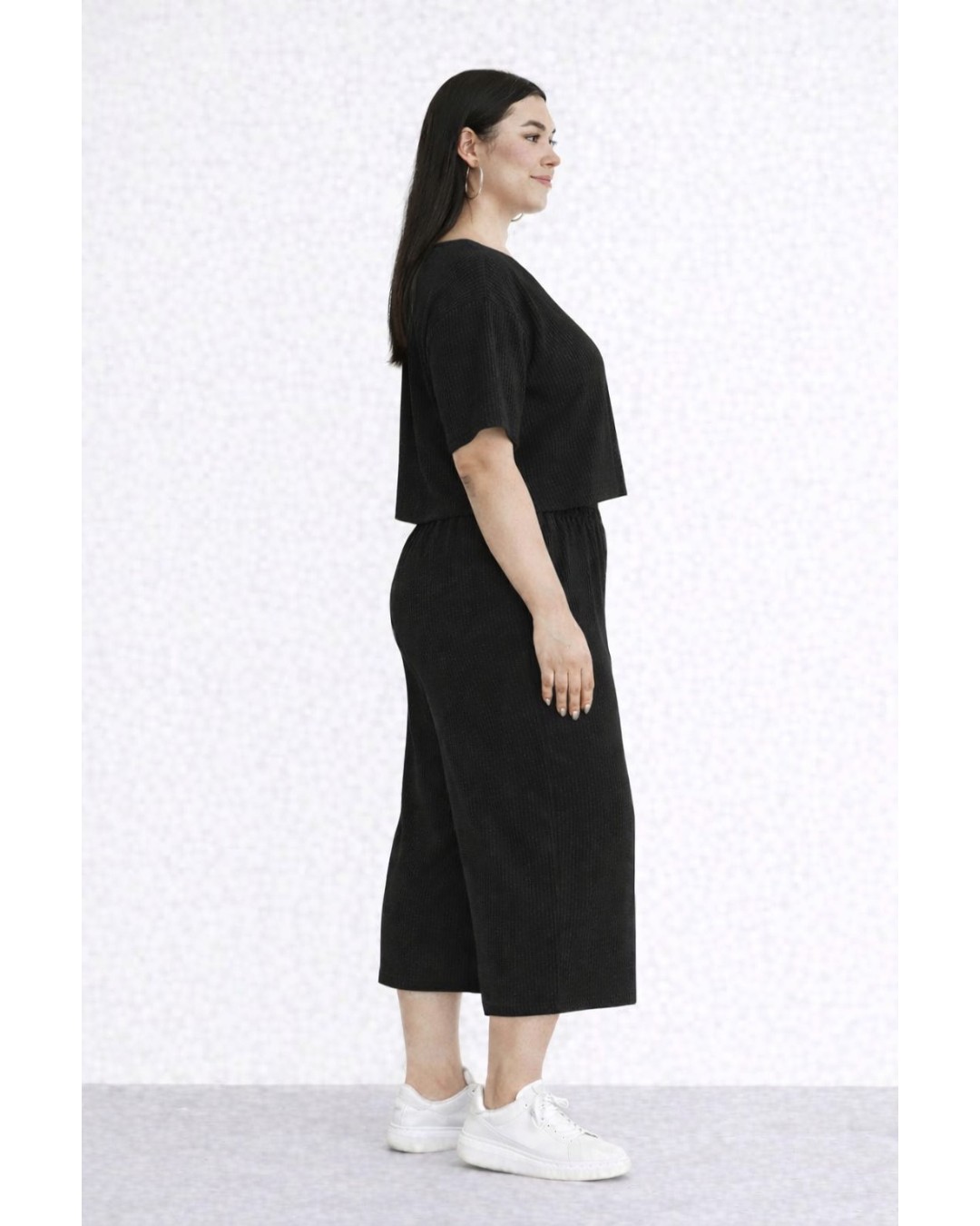 Women’s Ribbed Knit Co-ord Set (Crop Top & Culottes)(Pack of 1)