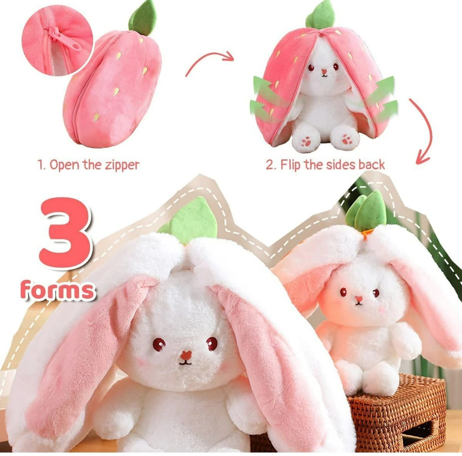 Strawberry plush soft toy (PACK OF 1)