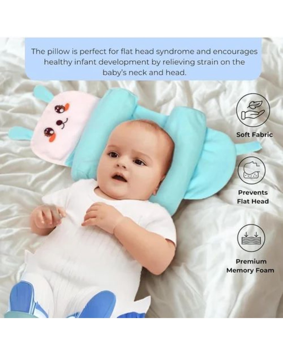 Baby head support pillow (pack of 2)