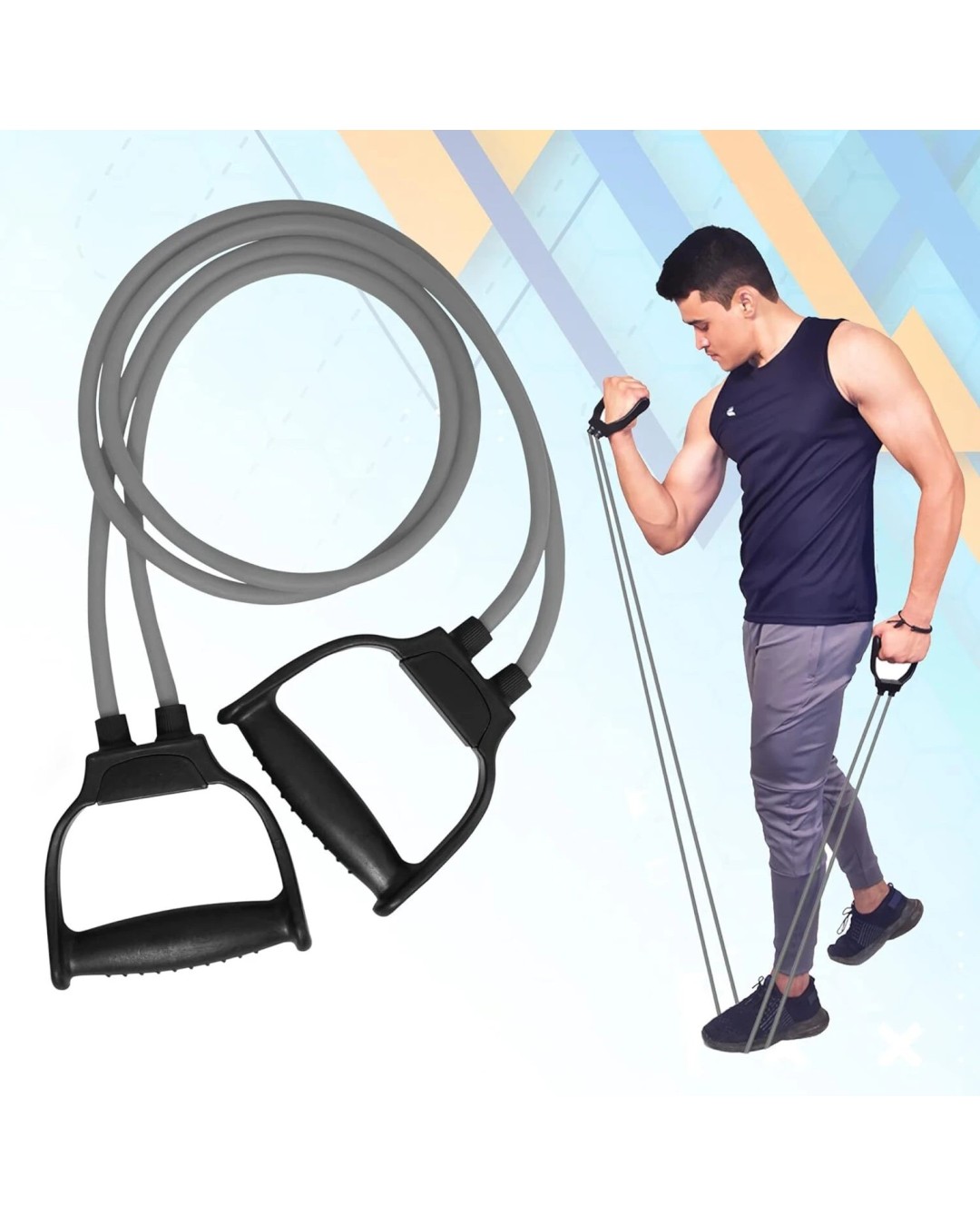 Resistance Tube , Double Toning Tube, Stretching Band, Full Body Workout Resistance Bands, Pull Up band Home & Gym Workout Exercise Bands for Men & Women (PACK OF 2)
