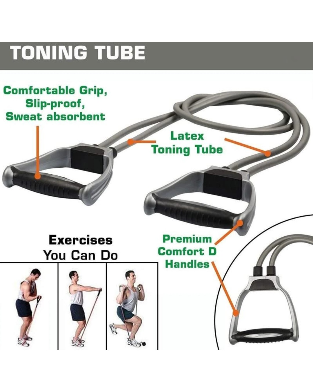 Resistance Tube , Double Toning Tube, Stretching Band, Full Body Workout Resistance Bands, Pull Up band Home & Gym Workout Exercise Bands for Men & Women (PACK OF 2)
