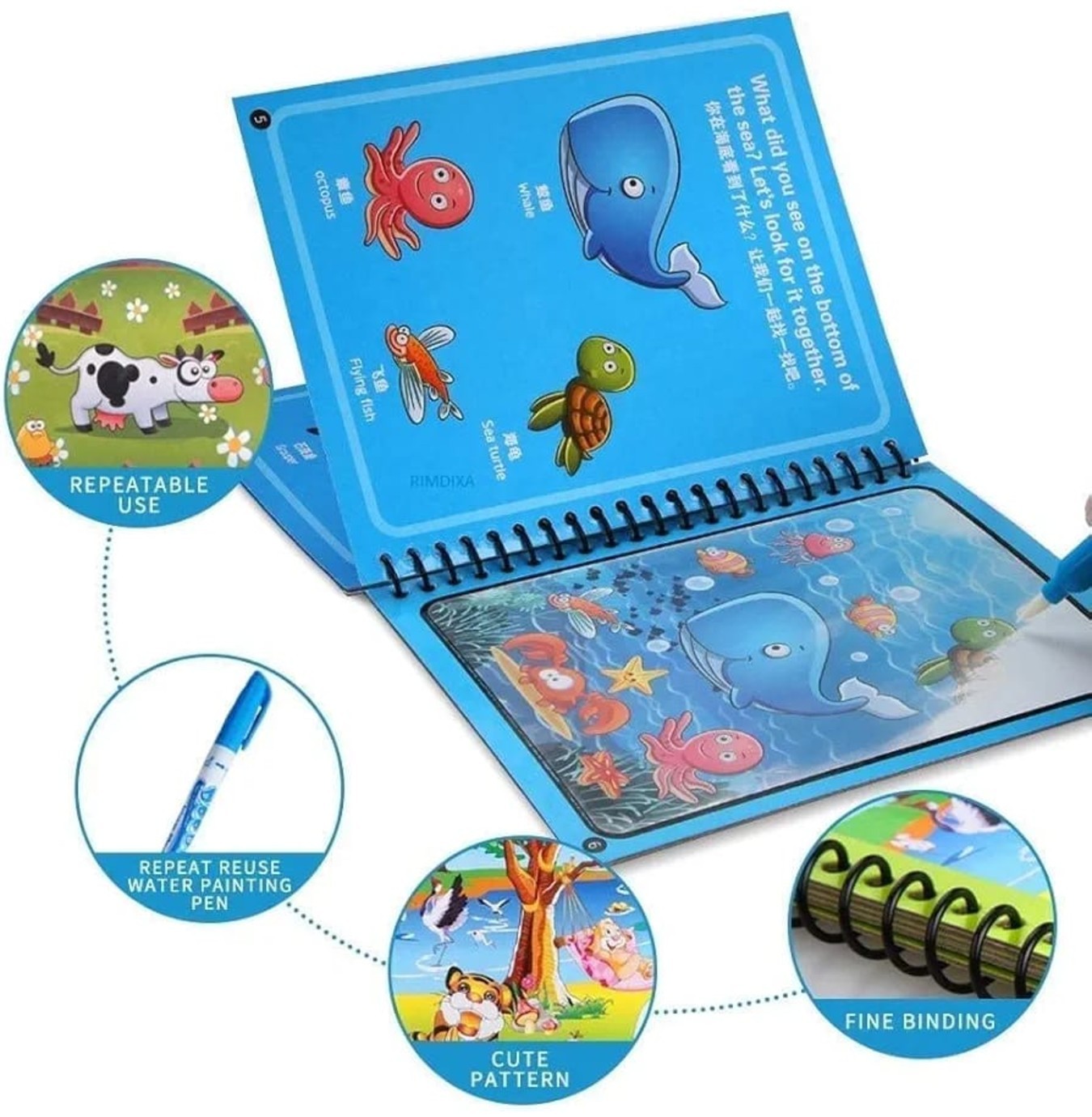 Eco Shopee SHOPPING SIMPLIFIED Magic Water Coloring Drawing Painting Books Doodle Coloring Children Reusable Baby Drawing Book with Pen MWB1 (pack of 2)