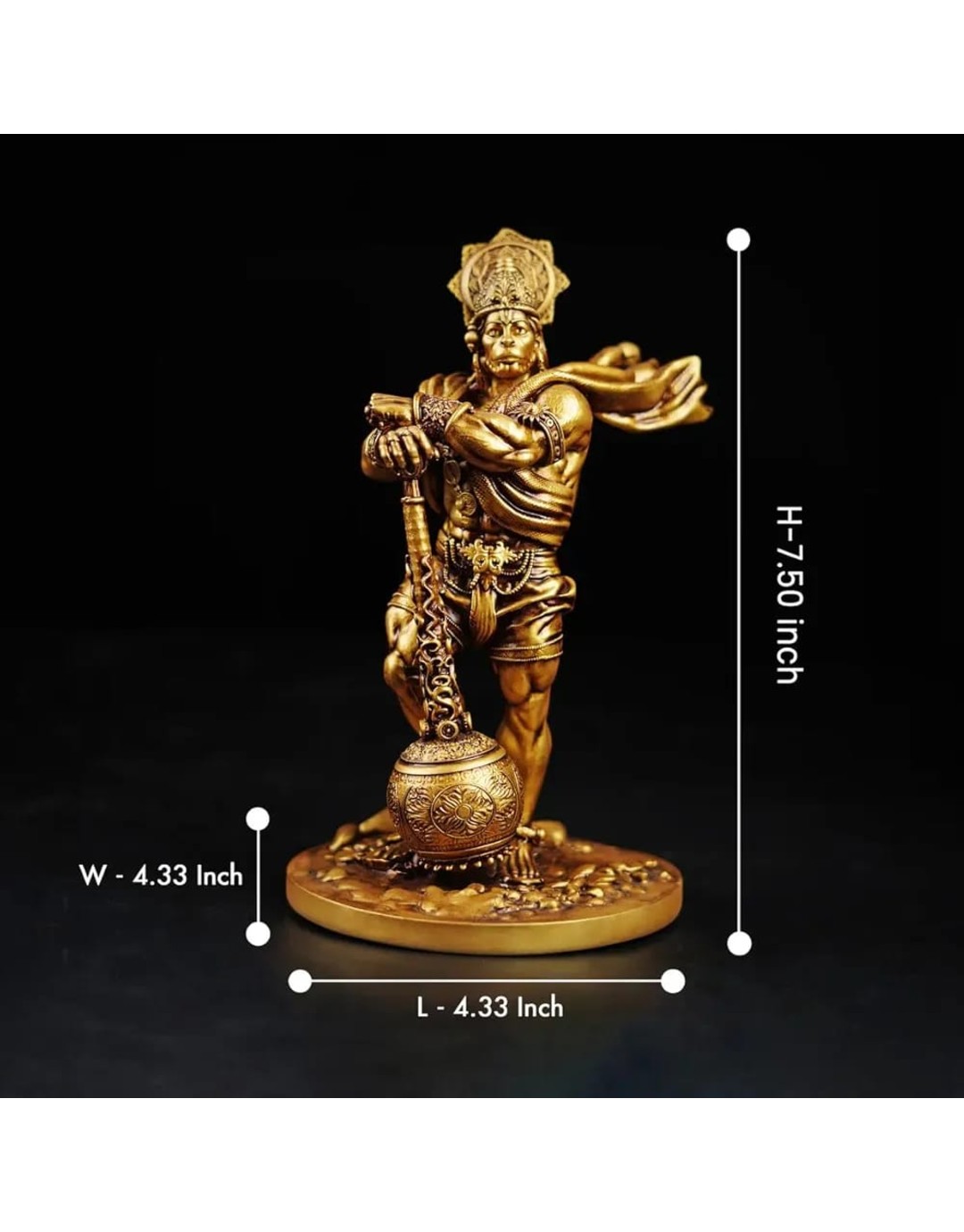 {"en":"A&S Ventures Elegant Lord Hanuman Statue for Car Dashboard | Bahubali Hanuman Murti for Puja Room, Office Desk, and Gifting | Diwali Special Showpiece Bahubali Hnauman Idol( pack of 1)