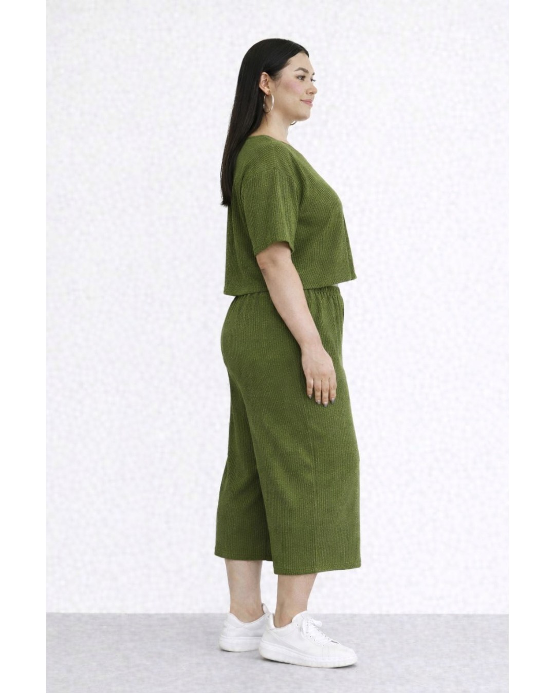 Women’s  Co-Ord Set – Crop Top & Wide Leg Culotte Pants(Pack of 1)