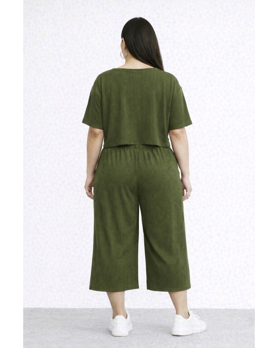Women’s  Co-Ord Set – Crop Top & Wide Leg Culotte Pants(Pack of 1)
