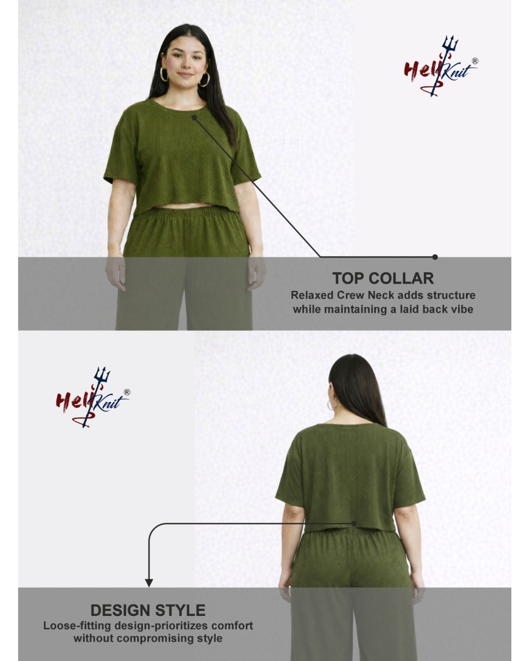 Women’s  Co-Ord Set – Crop Top & Wide Leg Culotte Pants(Pack of 1)