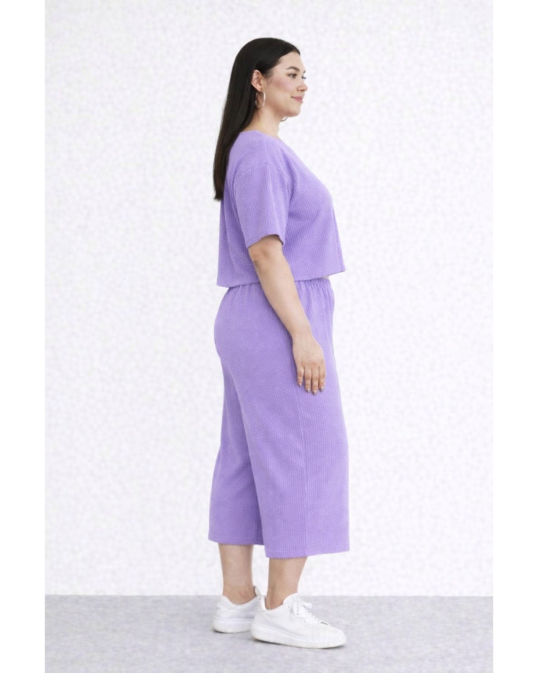 Women’s  Co-Ord Set – Crop Top & Wide Leg Culotte Pants(Pack of 1)