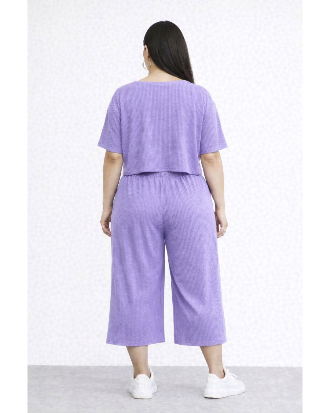 Women’s  Co-Ord Set – Crop Top & Wide Leg Culotte Pants(Pack of 1)