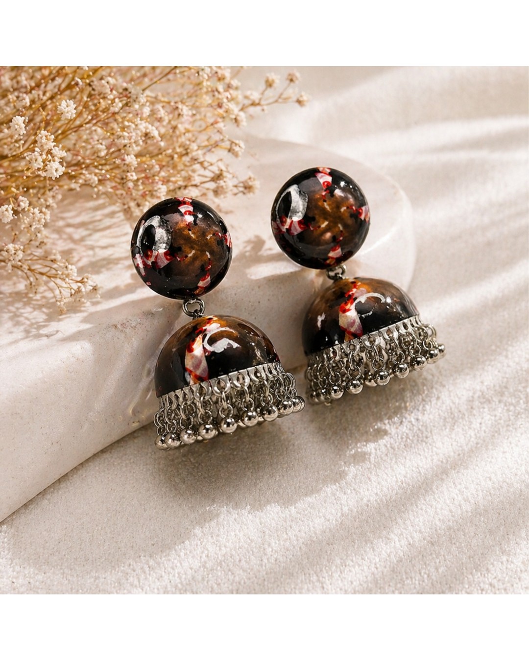 Printed Jhumki Dome Shape Earring (pack of 1)