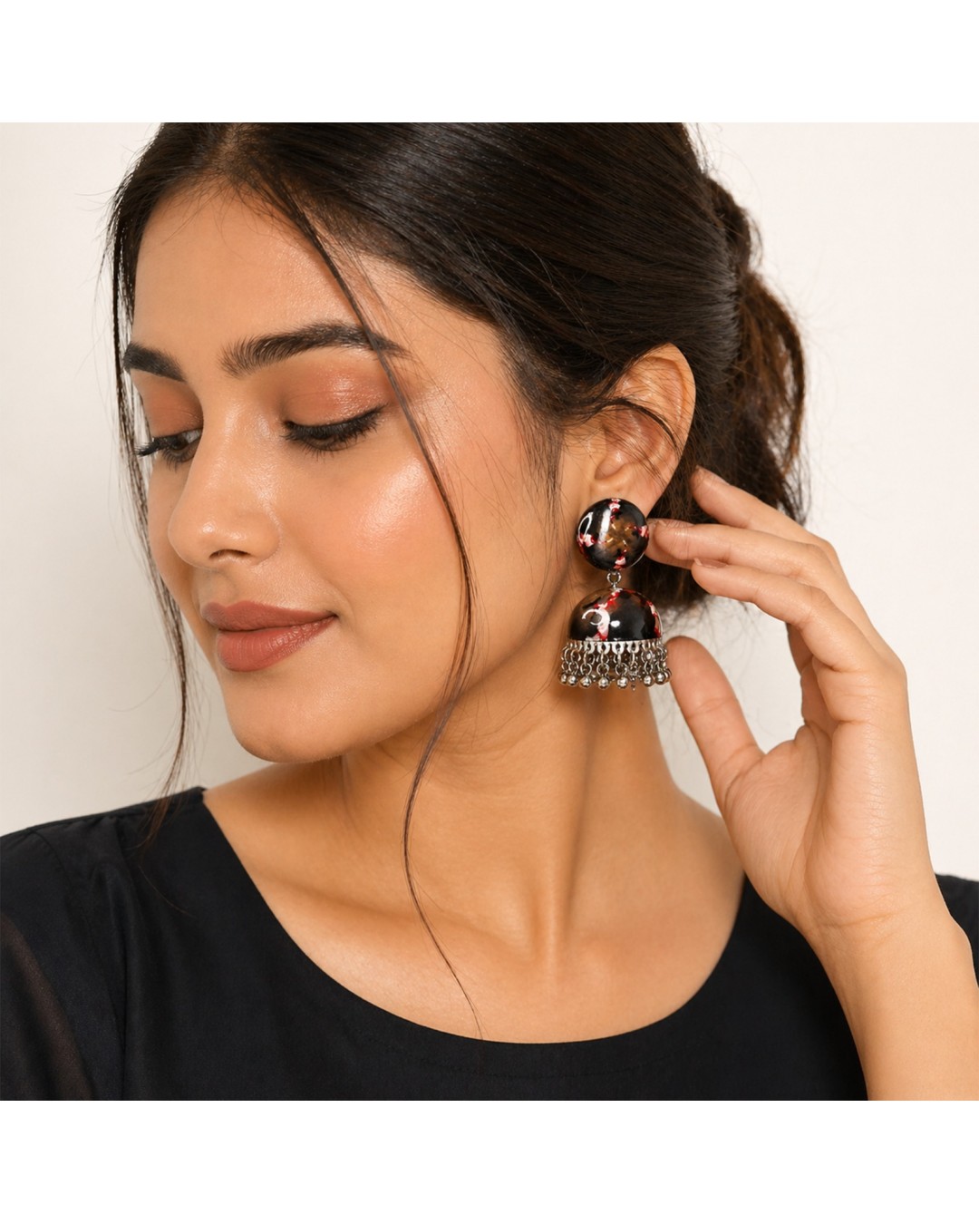 Printed Jhumki Dome Shape Earring (pack of 1)