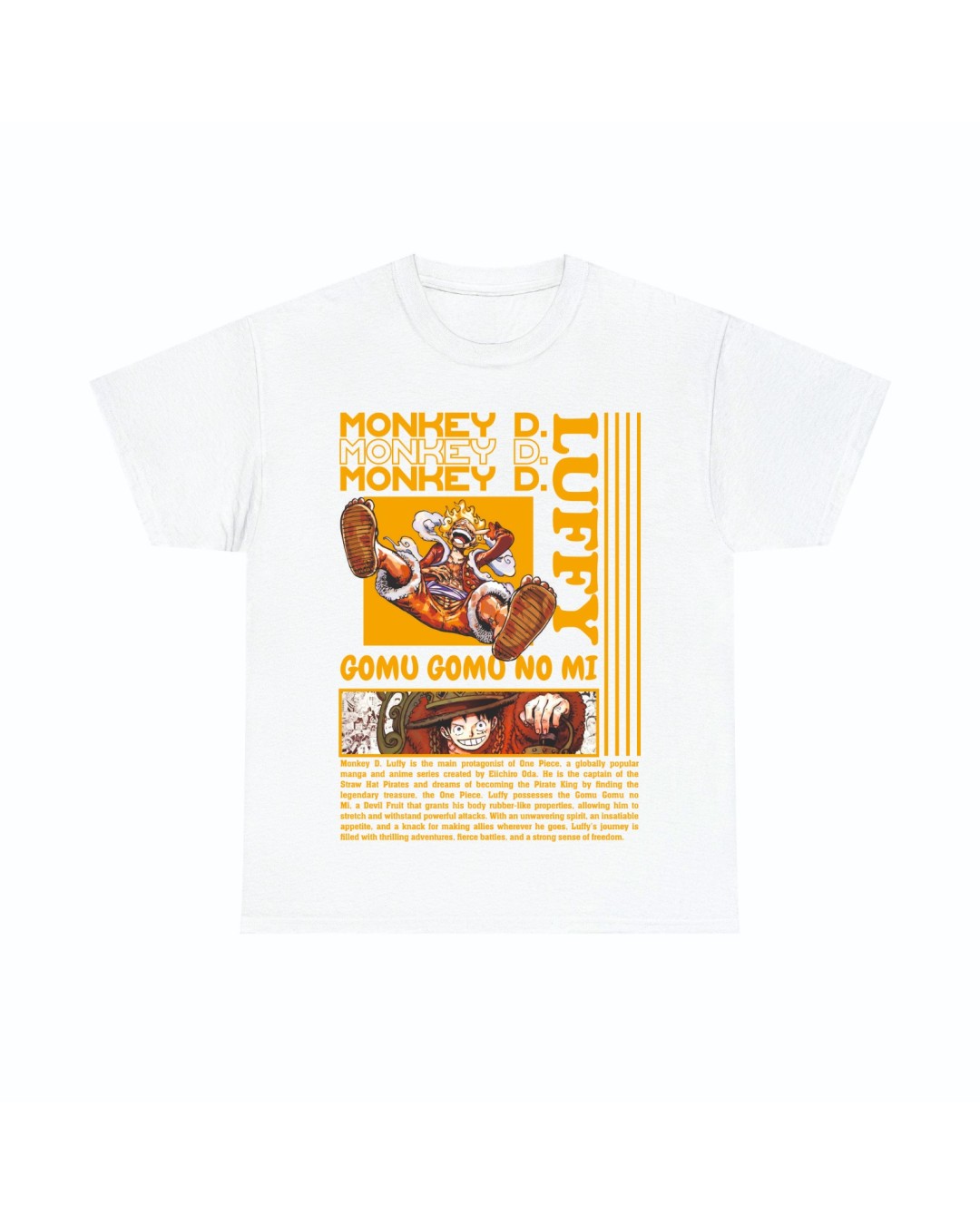 Women’s Black Anime Printed T-Shirt – Monkey D Luffy Graphic Tee(pack of 1)