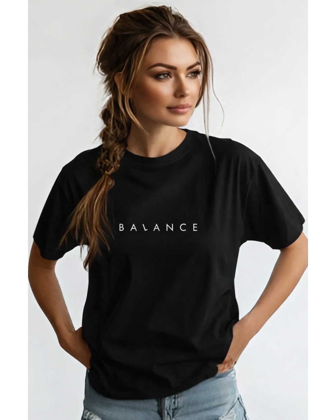 Women’s “Balance” Printed T-Shirt – Minimal Typography Tee(pack of 1)