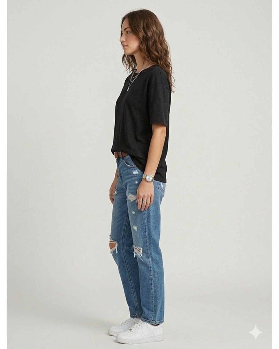 Women’s Oversized T-Shirt – Solid Casual Basic Tee (pack of 1)