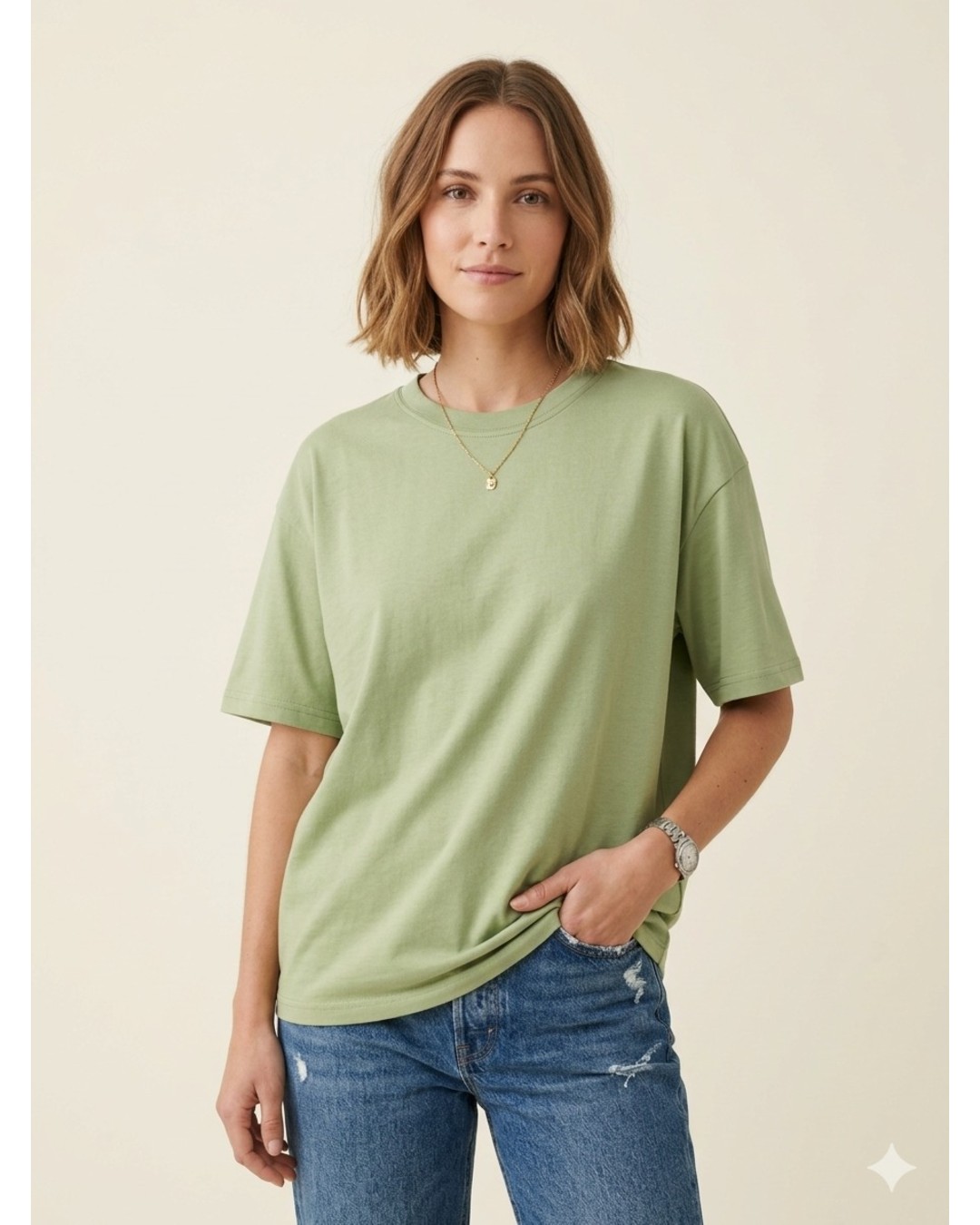 Women’s Oversized T-Shirt – Solid Casual Basic Tee (pack of 1)