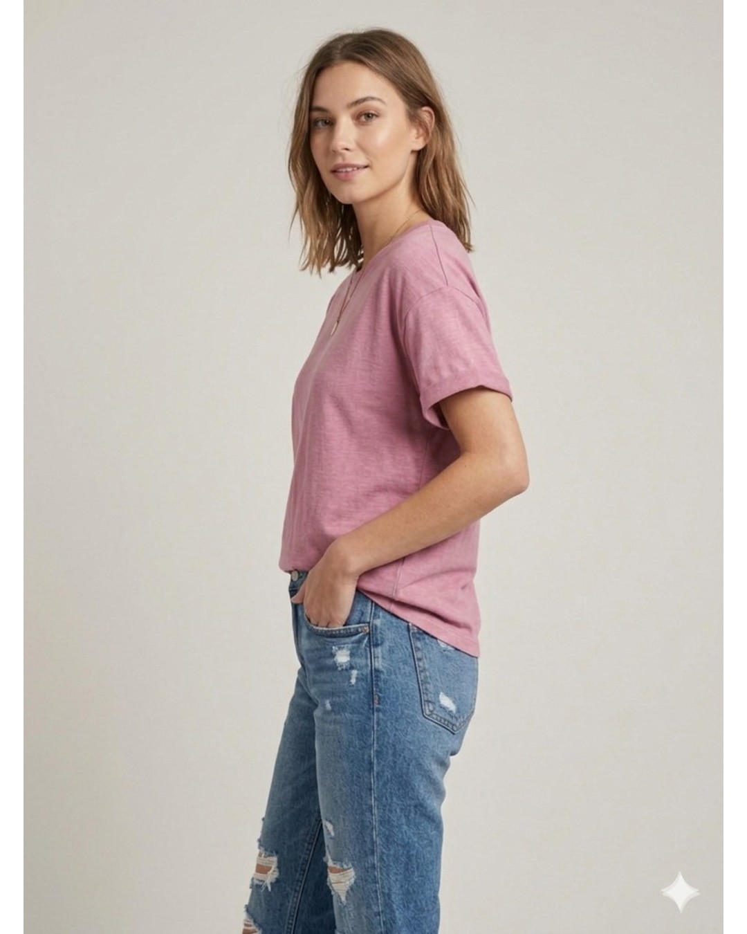 Women’s Oversized T-Shirt – Solid Casual Basic Tee (pack of 1)