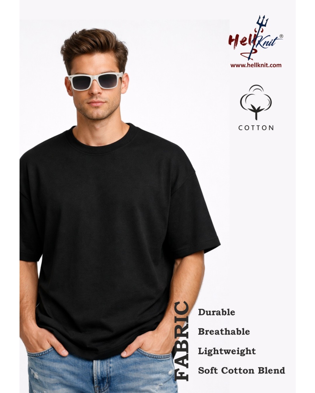 Men’s Oversized T-Shirt – Solid Casual Streetwear Tee (pack of 1)