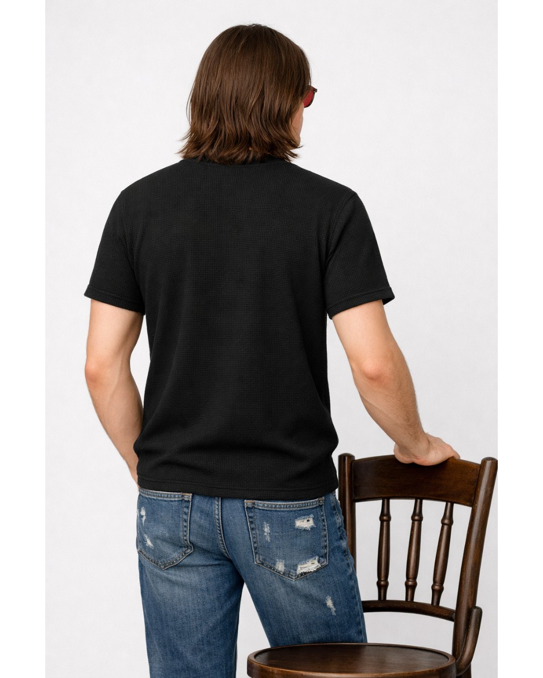 Men’s Textured T-Shirt – Solid Casual Waffle Knit Tee(pack of 1)