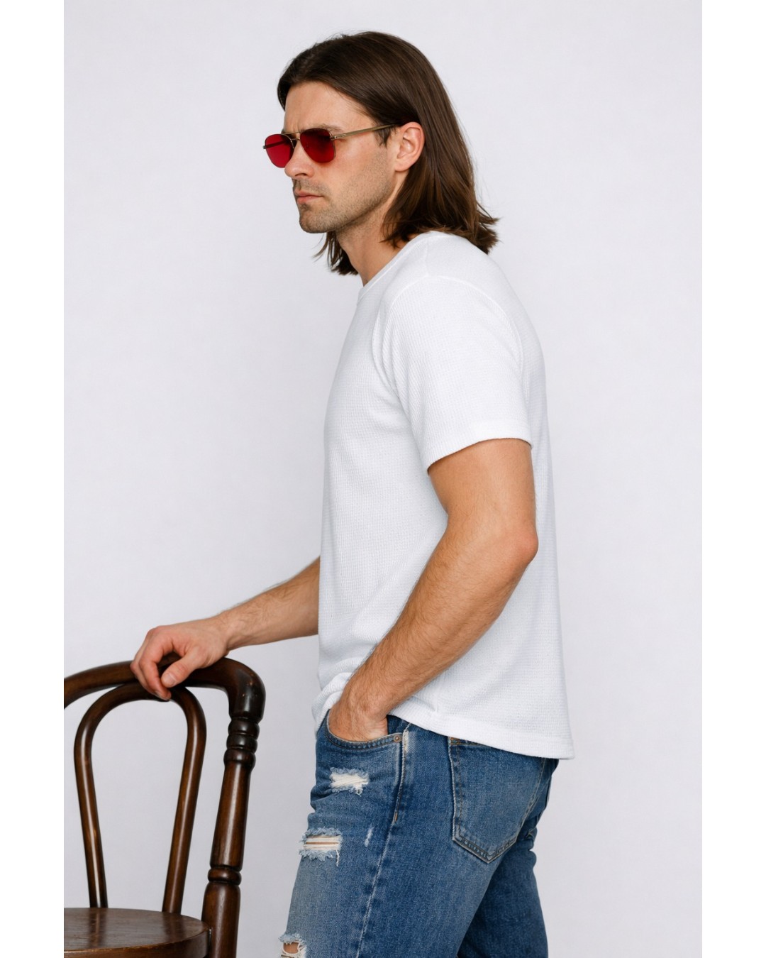 Men’s Textured T-Shirt – Solid Casual Waffle Knit Tee(pack of 1)