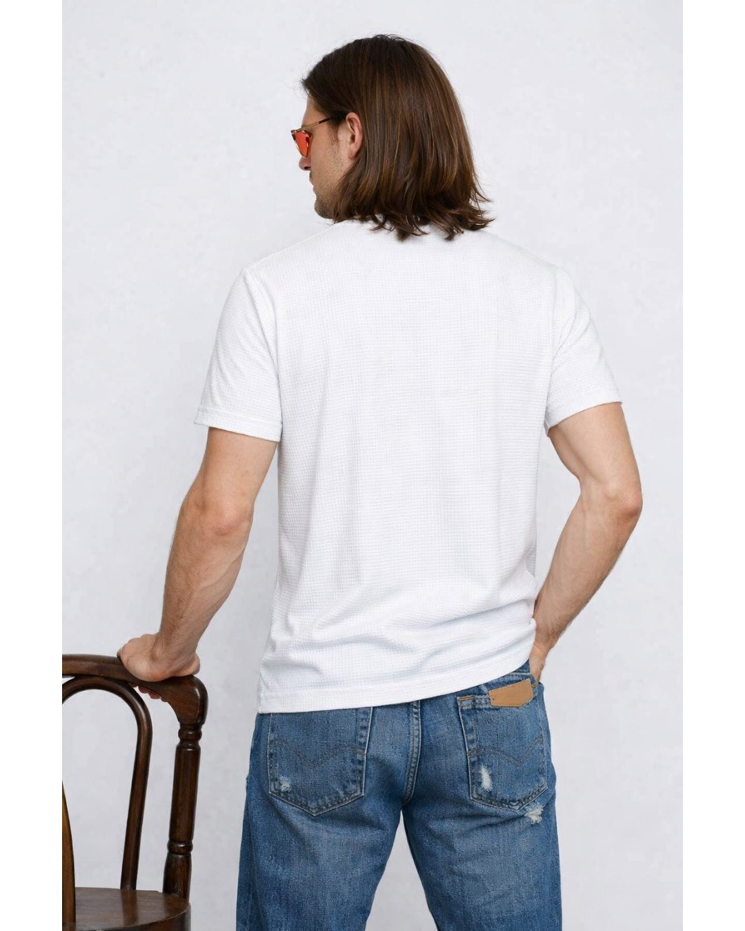 Men’s Textured T-Shirt – Solid Casual Waffle Knit Tee(pack of 1)