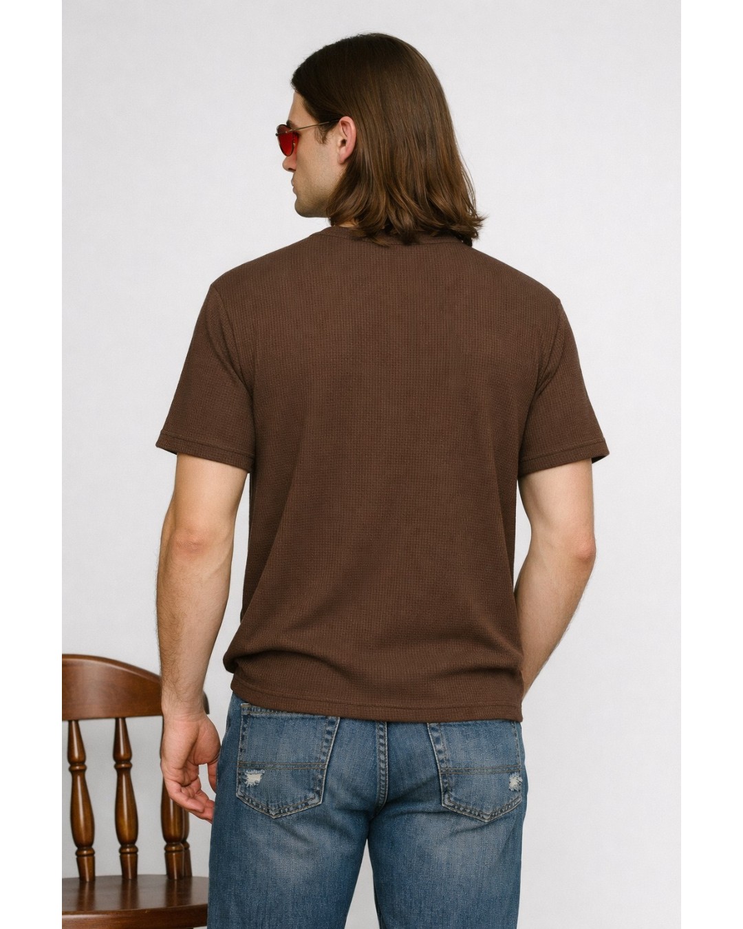 Men’s Textured T-Shirt – Solid Casual Waffle Knit Tee(pack of 1)