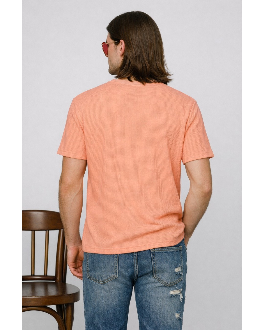 Men’s Textured T-Shirt – Solid Casual Waffle Knit Tee(pack of 1)