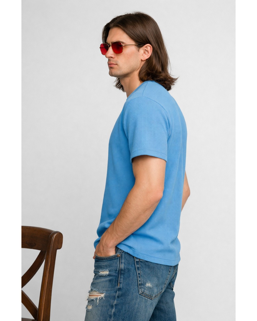 Men’s Textured T-Shirt – Solid Casual Waffle Knit Tee(pack of 1)
