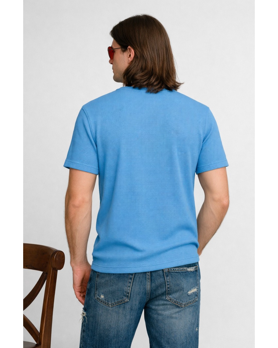 Men’s Textured T-Shirt – Solid Casual Waffle Knit Tee(pack of 1)