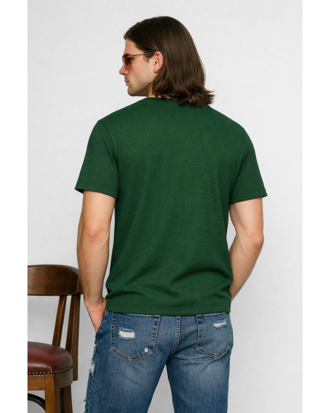 Men’s Textured T-Shirt – Solid Casual Waffle Knit Tee(pack of 1)