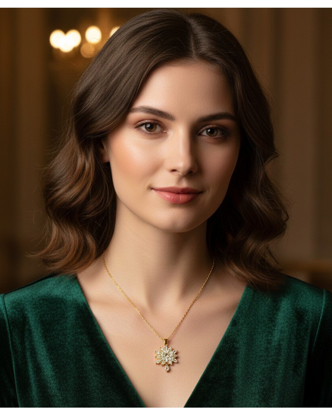 Gold Pendent Necklace (Pack of 1)