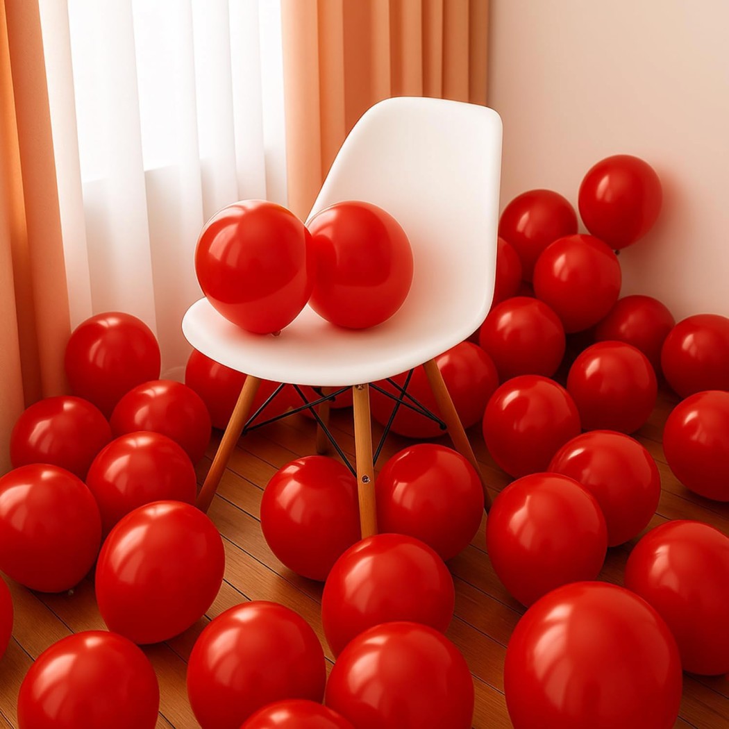 AMG HUB Latex Balloons Pack for Birthday, Party & Event Decoration | Thick Helium & Air Fill Balloons | Matte Finish Celebration Balloons (Red, Pack of 50)
