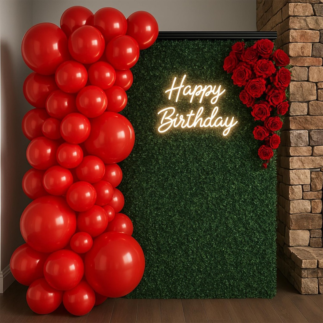 AMG HUB Latex Balloons Pack for Birthday, Party & Event Decoration | Thick Helium & Air Fill Balloons | Matte Finish Celebration Balloons (Red, Pack of 50)