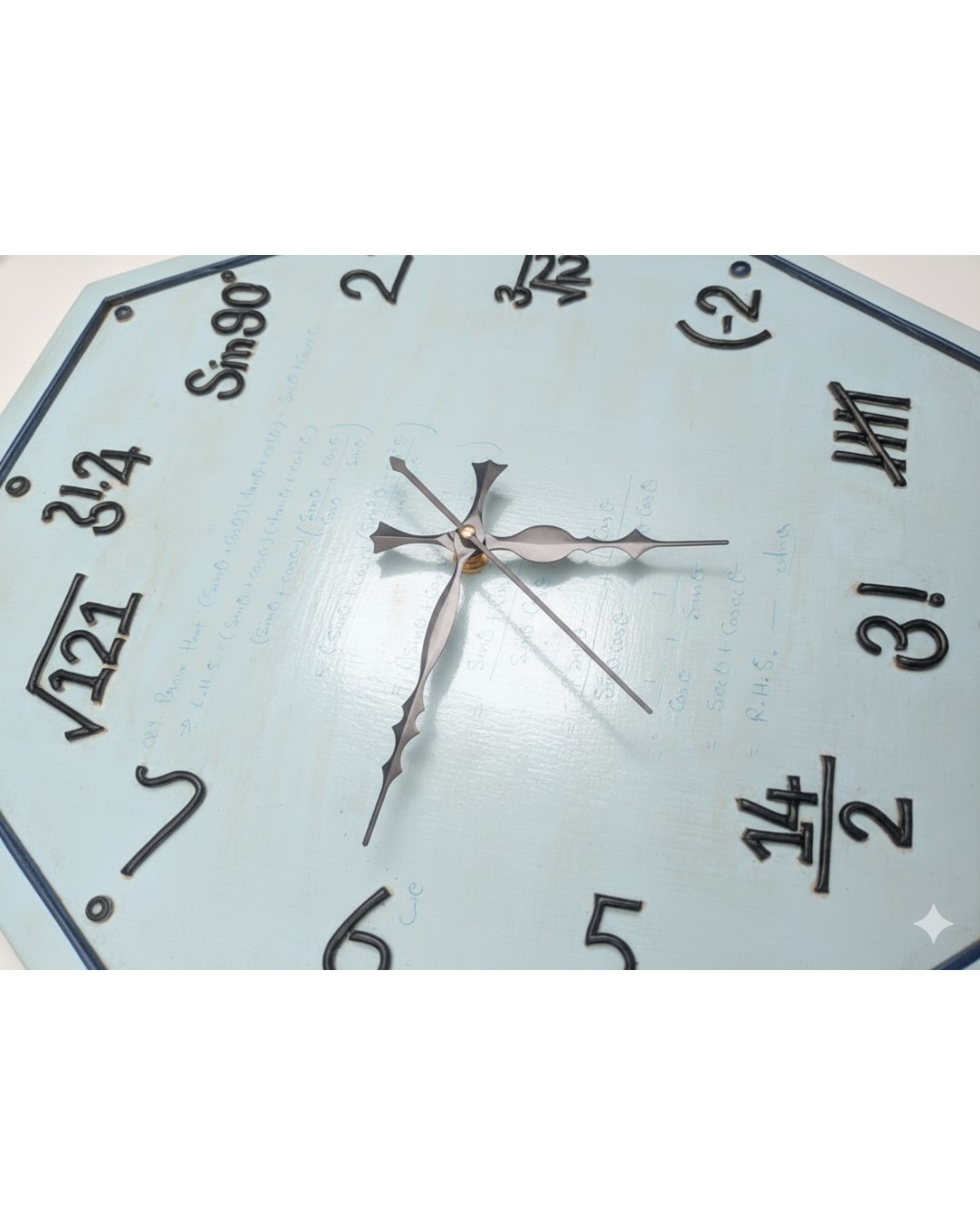 Handmade Math Formula Wall Clock – 40 cm Educational Designer Wall Clock for Study Room & Home Décor