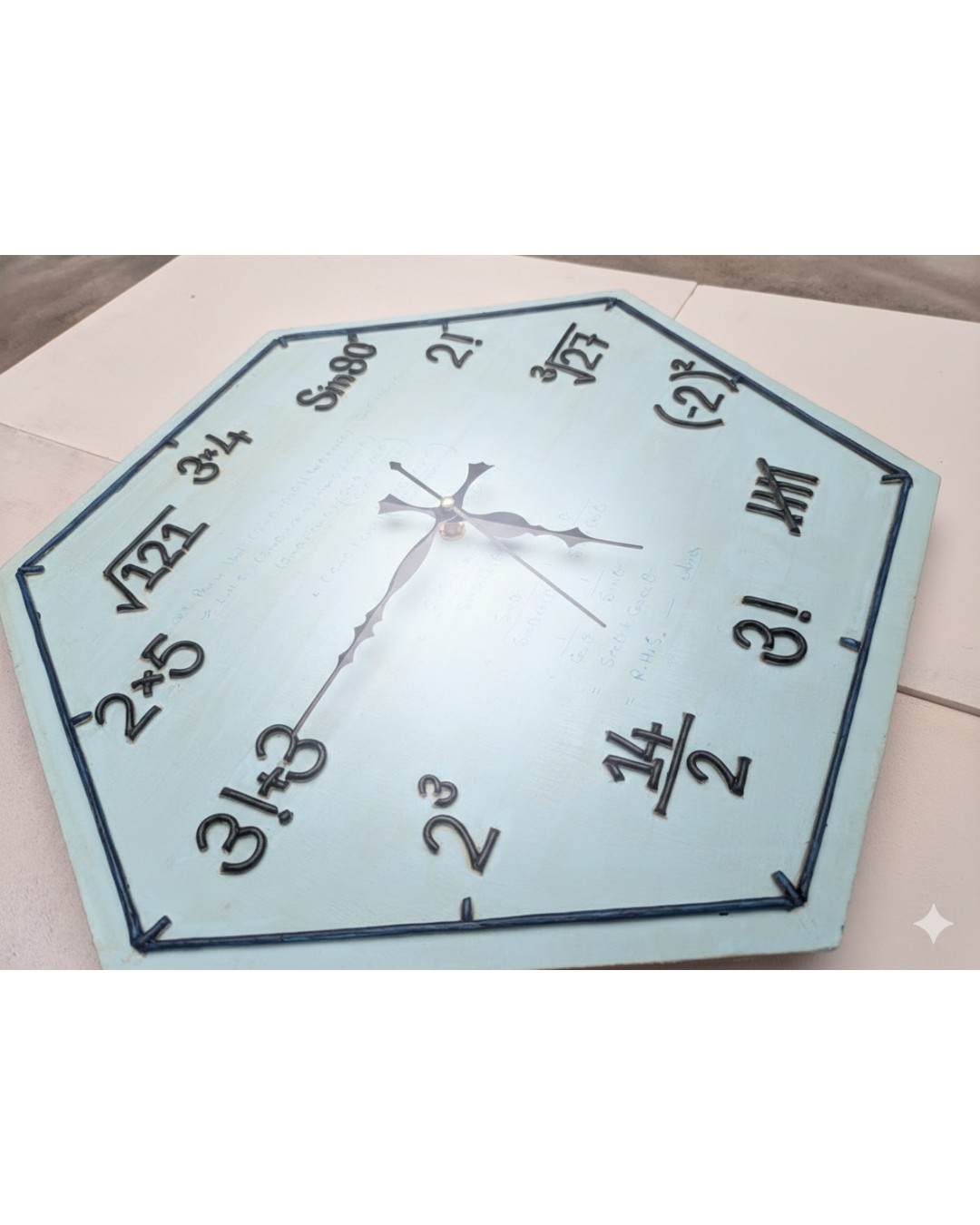 Handmade Math Formula Wall Clock – 40 cm Educational Designer Wall Clock for Study Room & Home Décor
