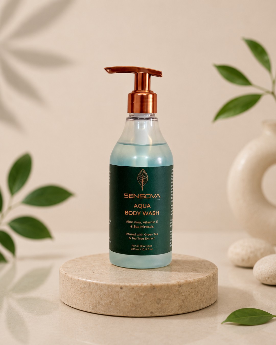 Sensova Aqua Body Wash with Aloe Vera, Vitamin E & Sea Minerals (Pack of 1)