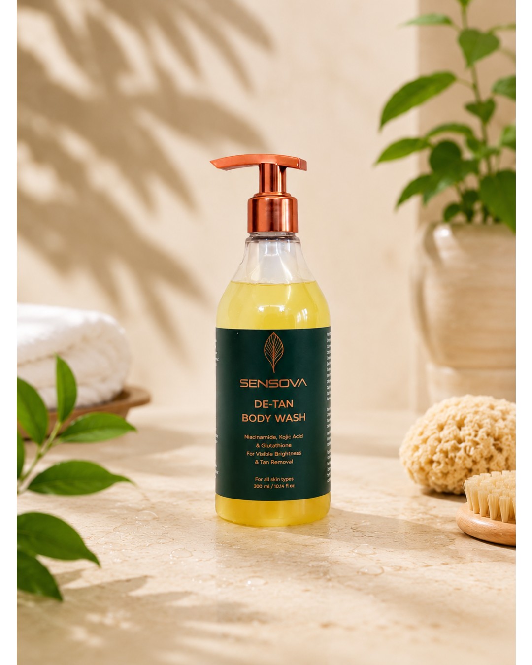 Sensova De-Tan Body Wash with Niacinamide, Kojic Acid & Glutathione (Pack of 1)