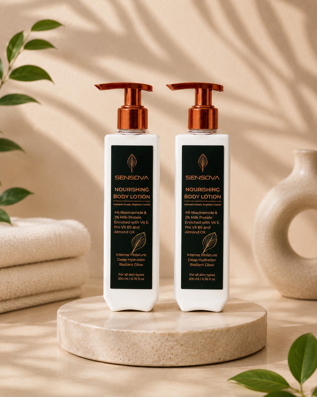 Sensova Nourishing Body Lotion Twin Pack with Niacinamide, Milk Protein & Almond Oil (Pack of 2)