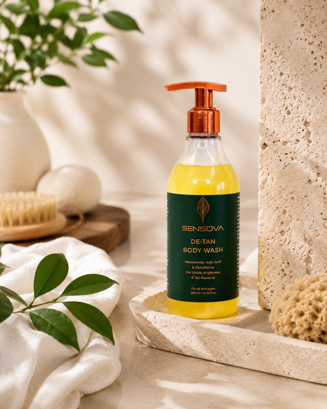 Sensova De-Tan Body Wash Twin Pack with Niacinamide, Kojic Acid & Glutathione (Pack of 2)