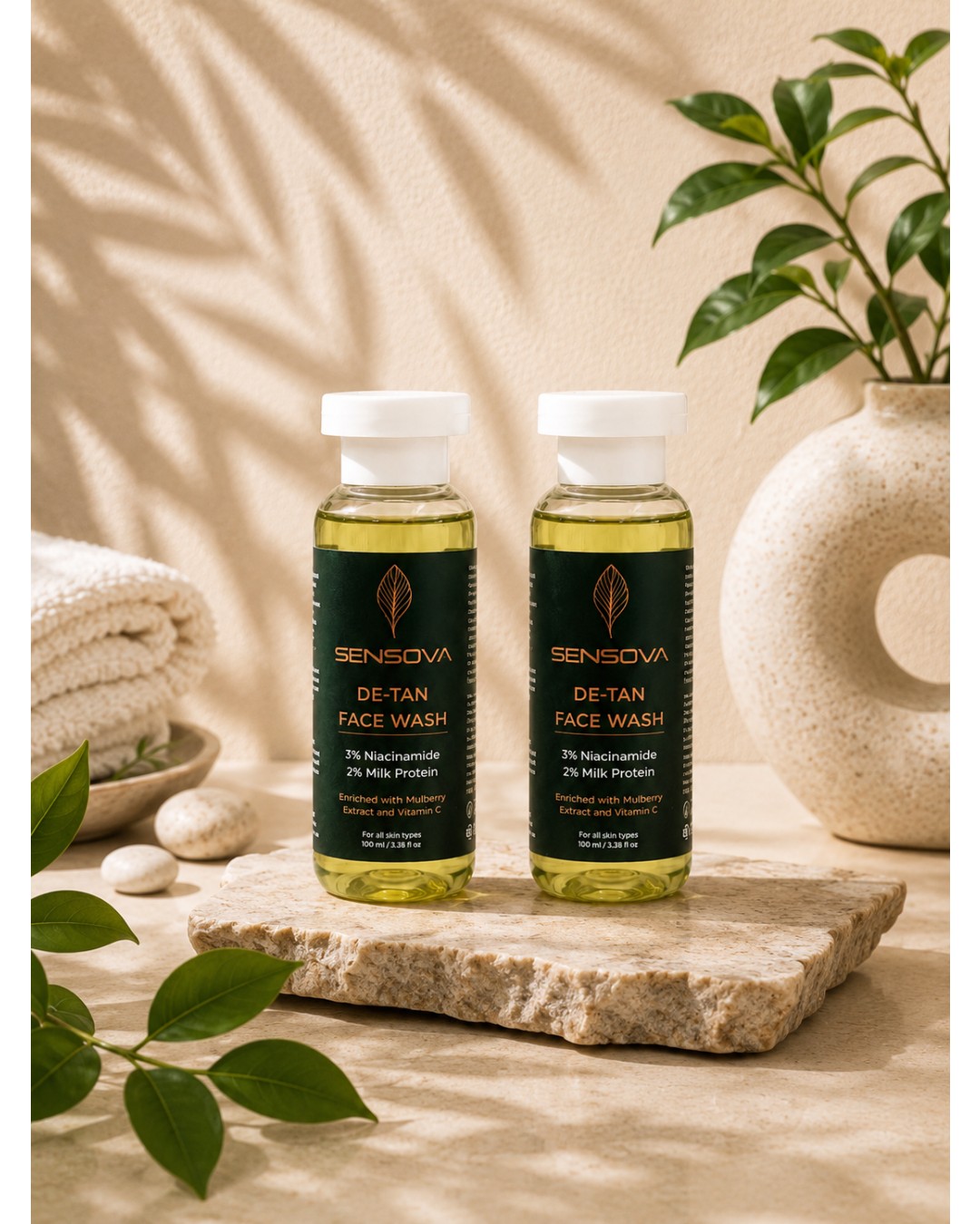 Sensova De-Tan Face Wash Twin Pack (100 ml Each × 2)