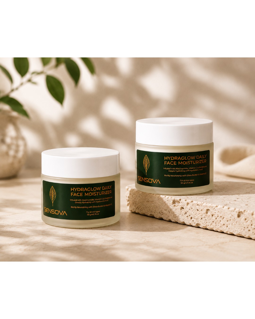 SENSOVA Hydraglow Daily Face Moisturizer 50g (Pack Of 2)